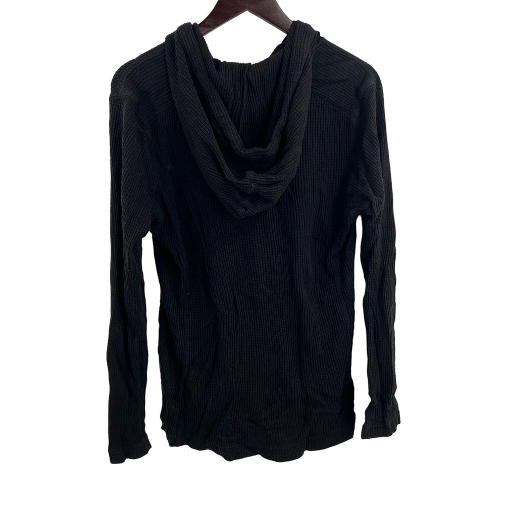 Calvin Klein Mens Waffle Knit Henley Hood Black Size Small - Picture 4 of 5